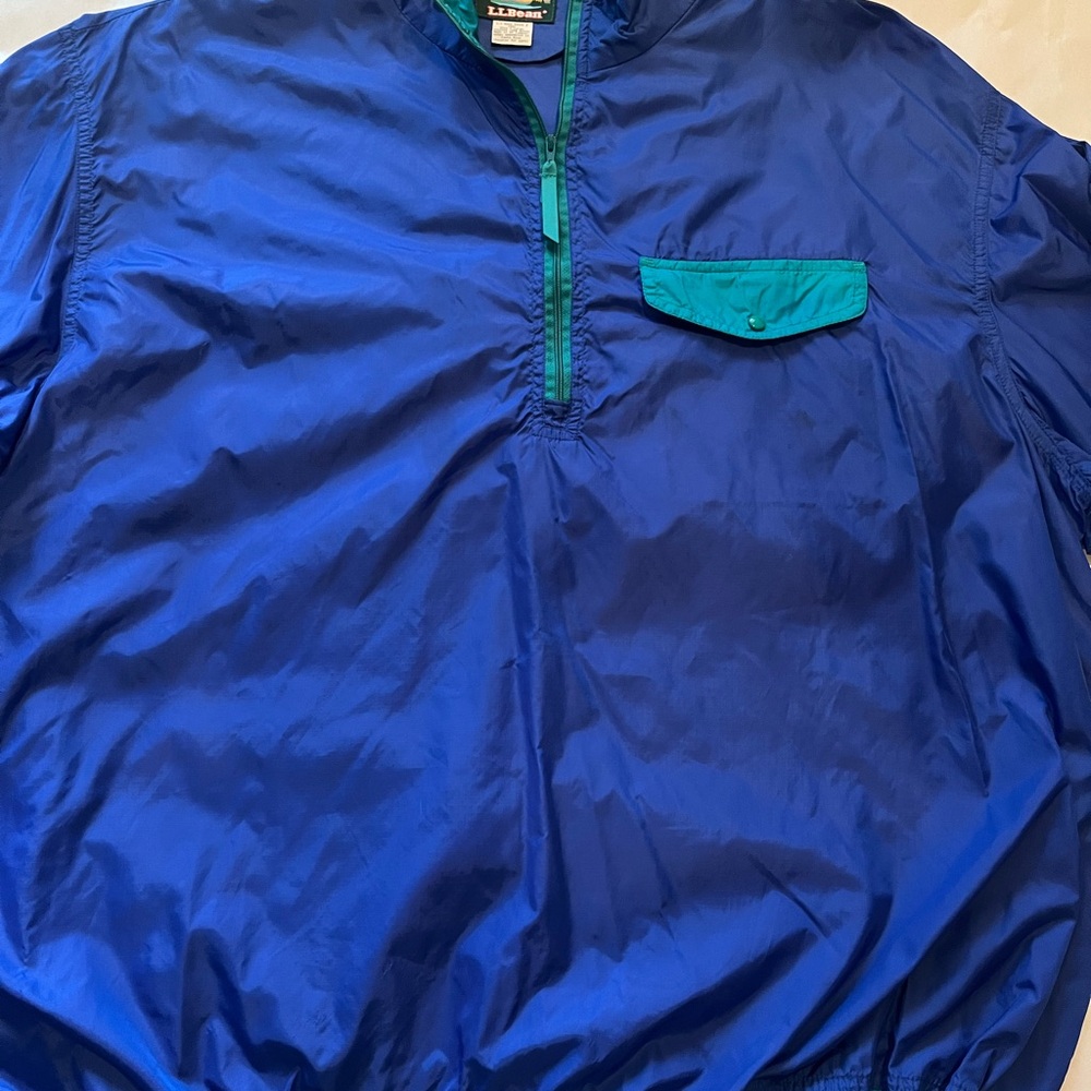 Vintage L.L Bean Blue and Green Windbreaker Jacket XL